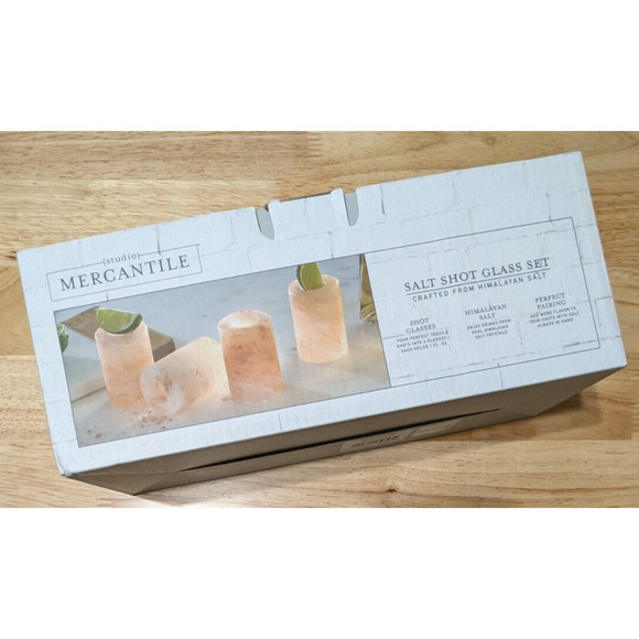 Studio Mercantile Himalayan Salt Shot Glasses, Set of 4, Crafted from Himalayan - Picture 5 of 6